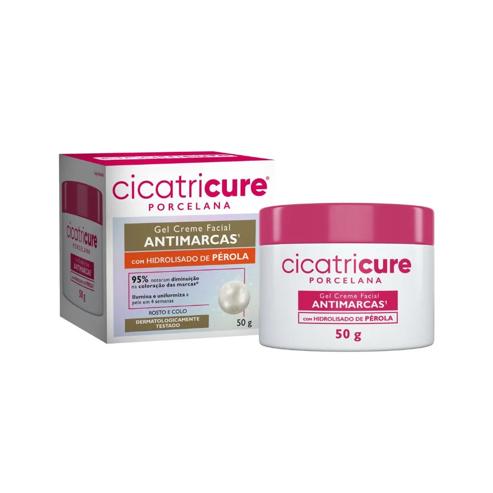 Gel Creme Facial Cicatricure Porcelana Antimarcas 50g