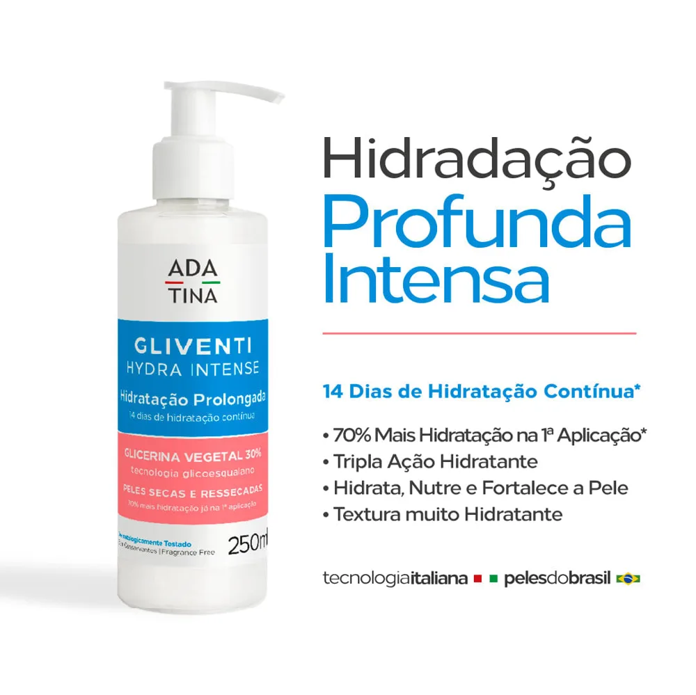 Hidratante Corporal Ada Tina Gliventi Hydra Intense 250ml
