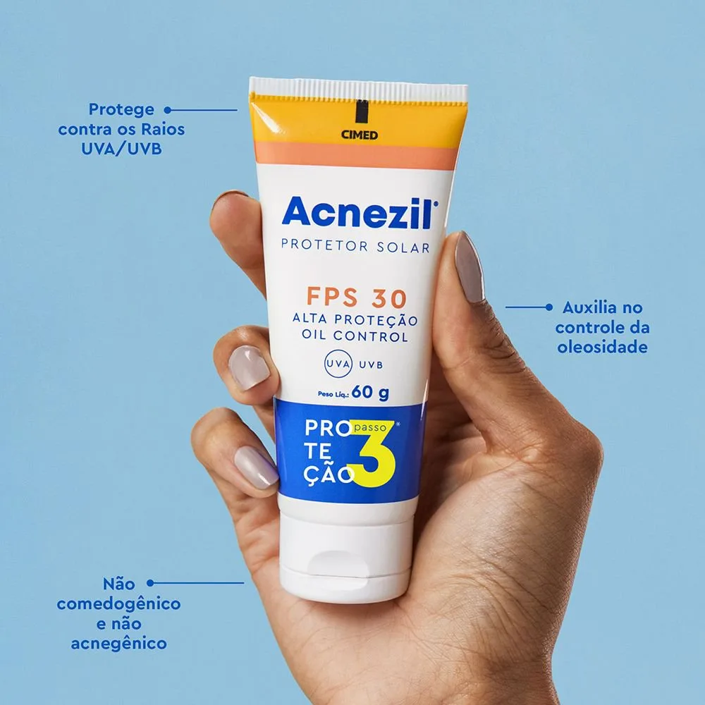 Protetor Solar Facial Acnezil Oil Control FPS30 60g