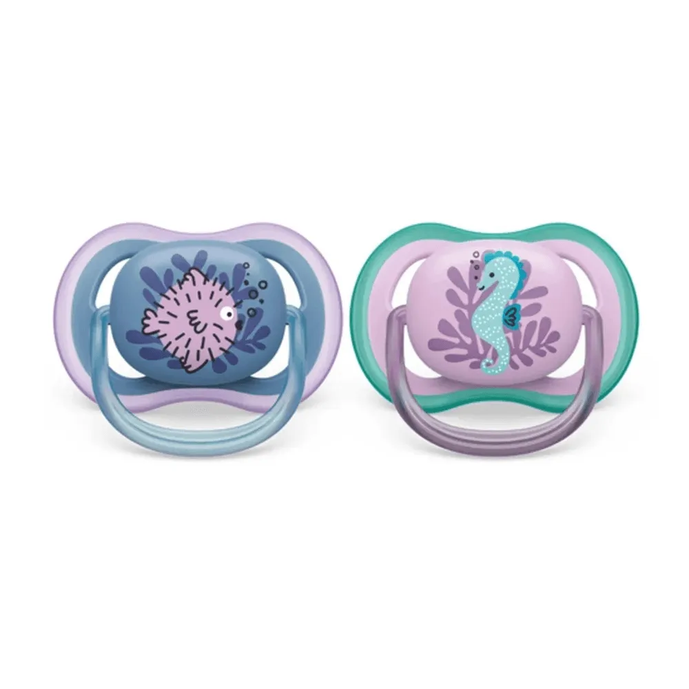 Chupeta Philips Avent Ultra Air +6 meses Silicone Azul e Rosa 2 Unidades