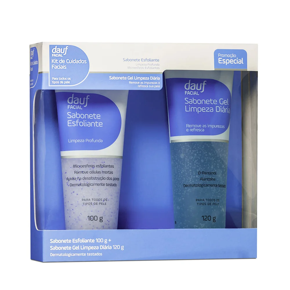 Kit Dauf Sabonete Facial Gel 120g + Sabonete Facial Esfoliante 100g