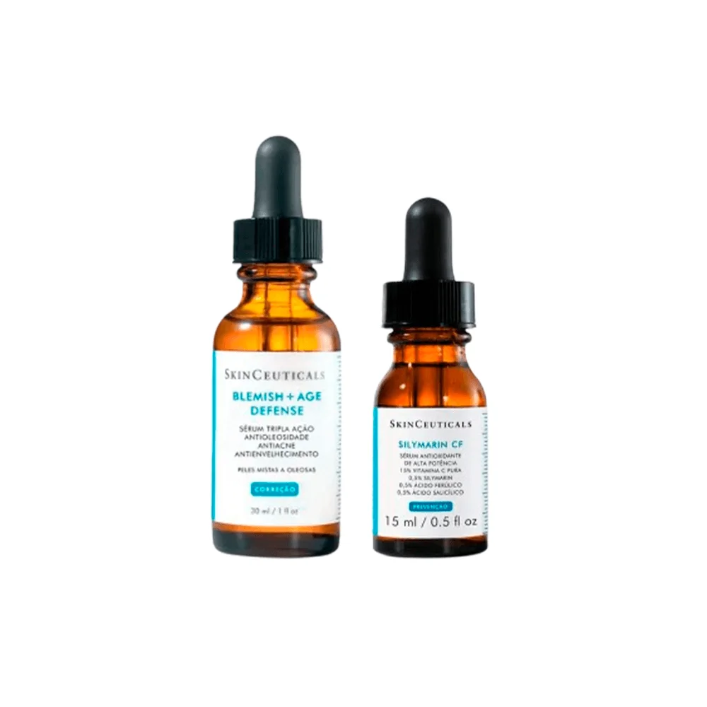 Kit Skinceuticals Sérum Facial Silymarin CF 15ml + Sérum Blemish + Age Defense 30ml