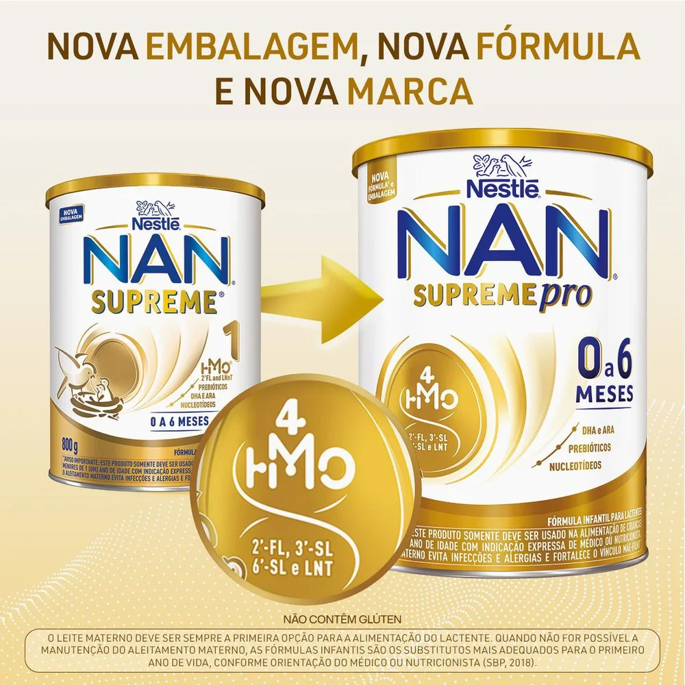 Fórmula Infantil NAN Supreme Pro de 0 a 6 meses 800g