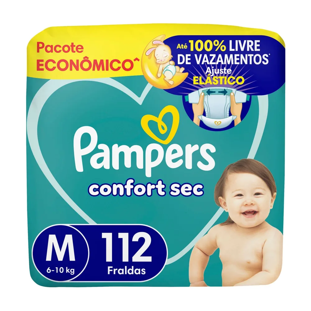 Fralda Pampers Confort Sec M 112 Unidades