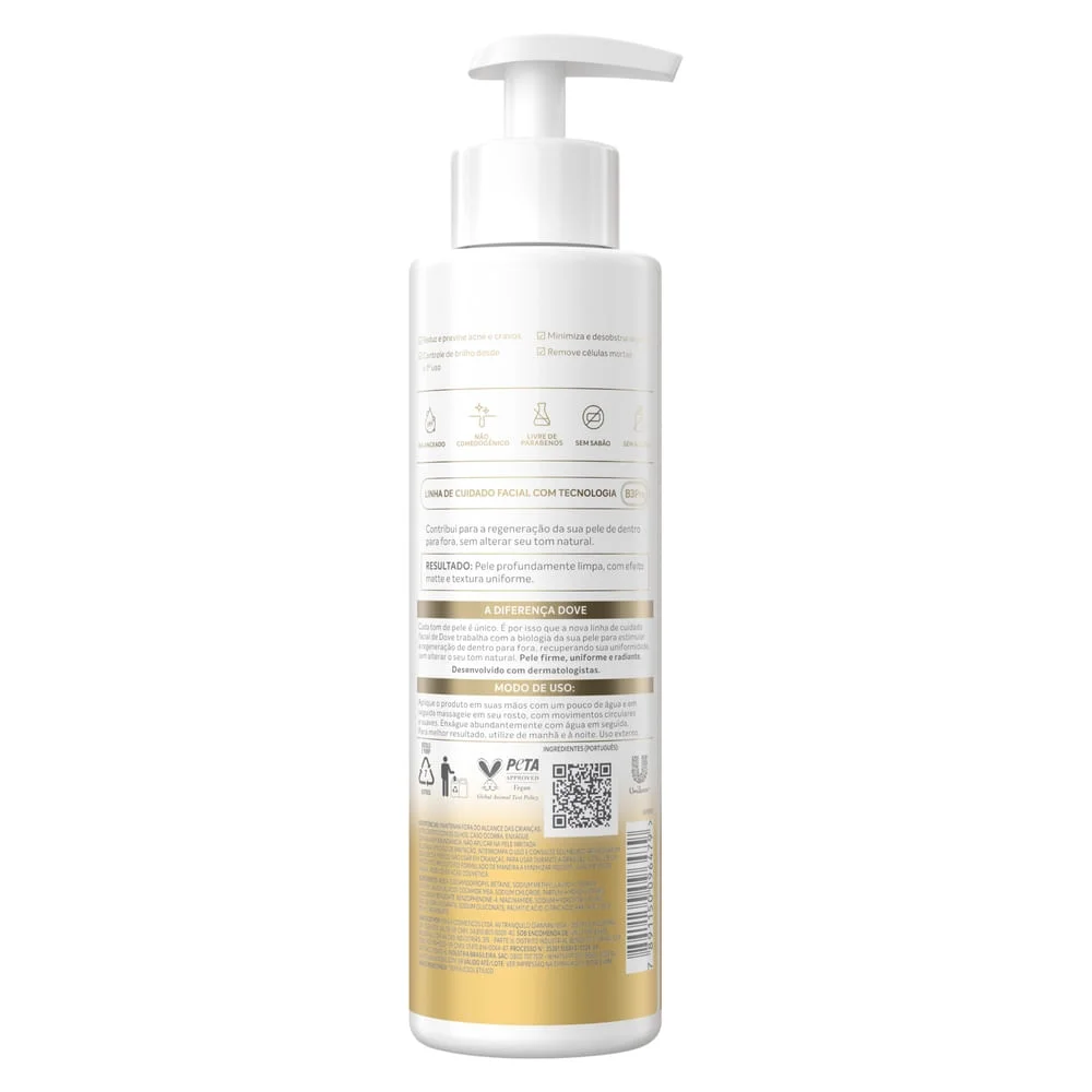 Gel de Limpeza Facial Dove Regenerative Antioleosidade e Efeito Matte 300ml