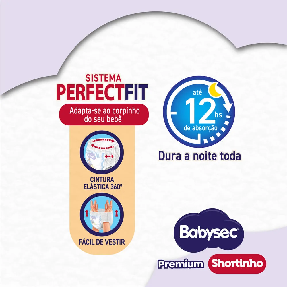 Fralda Babysec Premium Shortinho Galinha Pintadinha XXG 42 Unidades