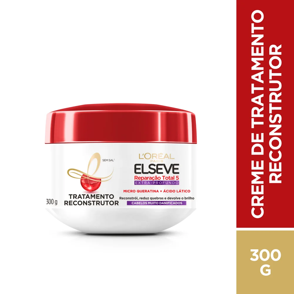 Creme de Tratamento Capilar Elseve Reparação Total 5 Extra Profundo Reconstrutor 300g
