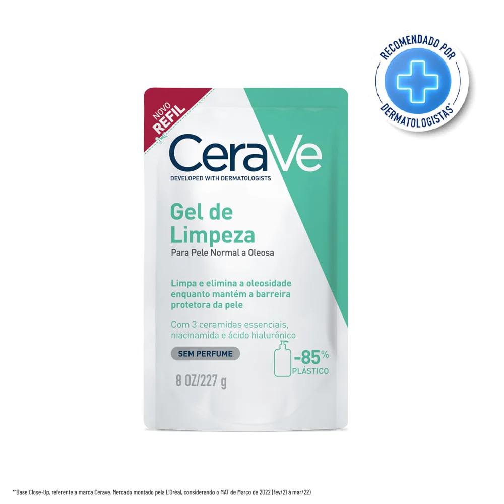 Gel de Limpeza Facial CeraVe Peles Normais a Oleosas Refil 227g