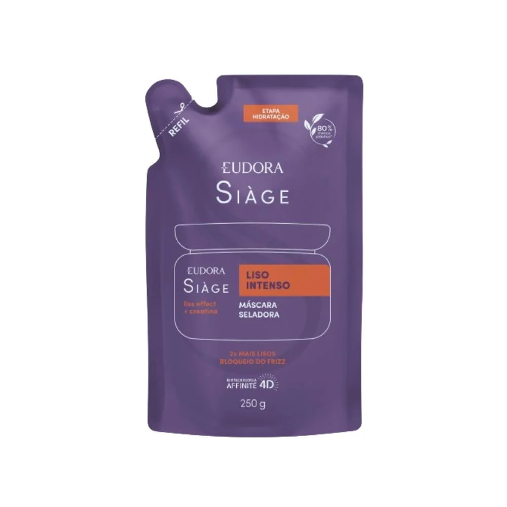 Máscara Capilar Eudora Siàge Liso Intenso Seladora Refil 250g