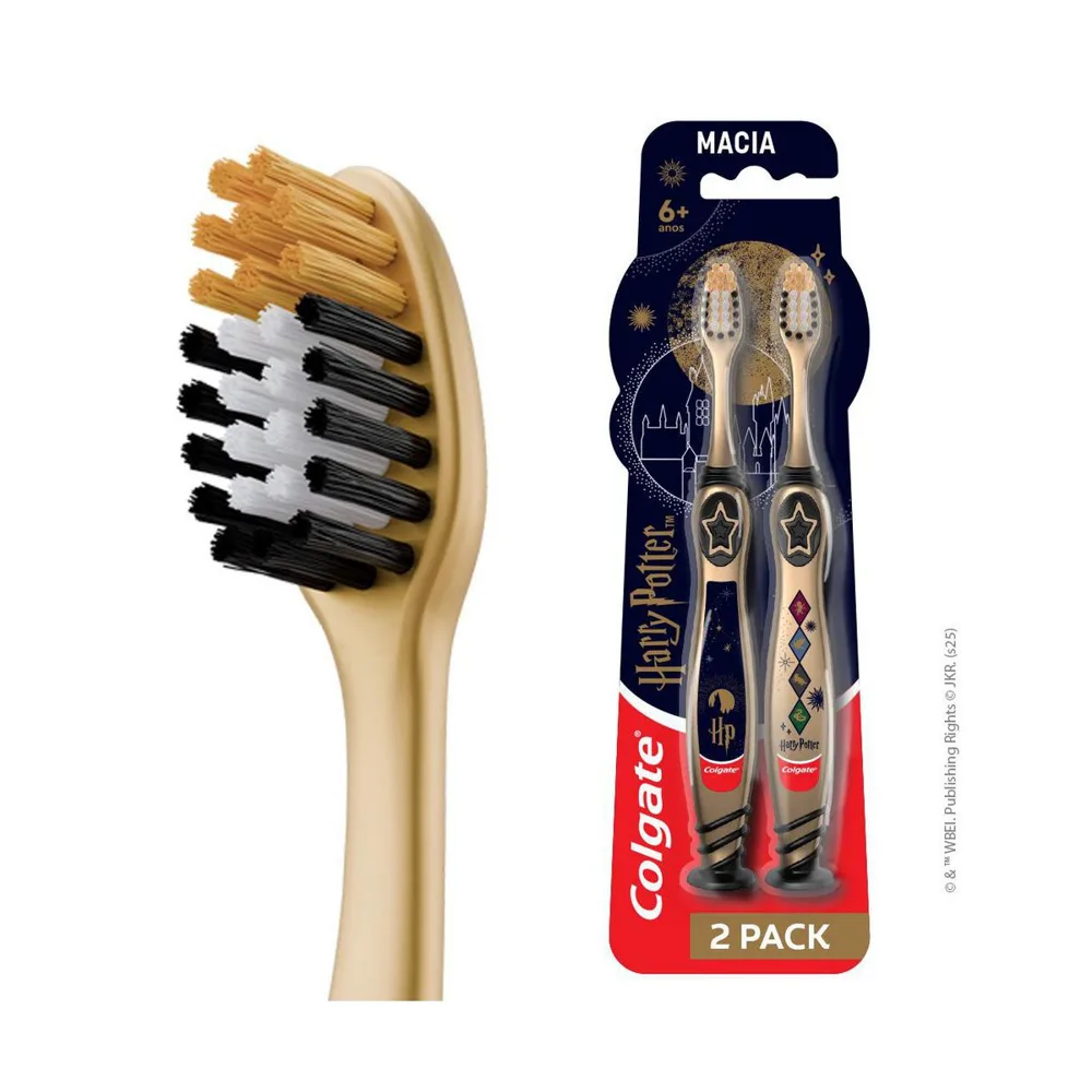 Escova Dental Infantil Colgate Ultramacia Harry Potter 6 Anos 2 Unidades
