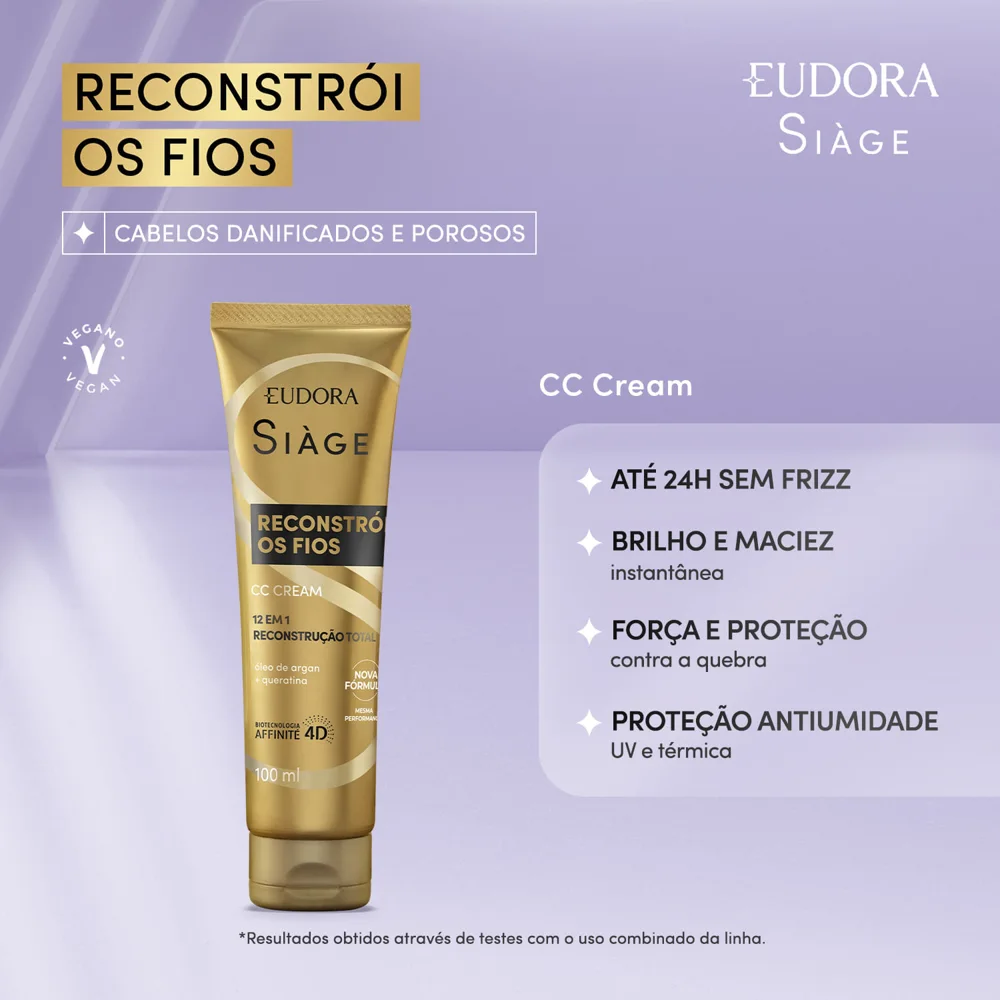 Creme De Tratamento Eudora Siage Reconstroi Fios 100ml