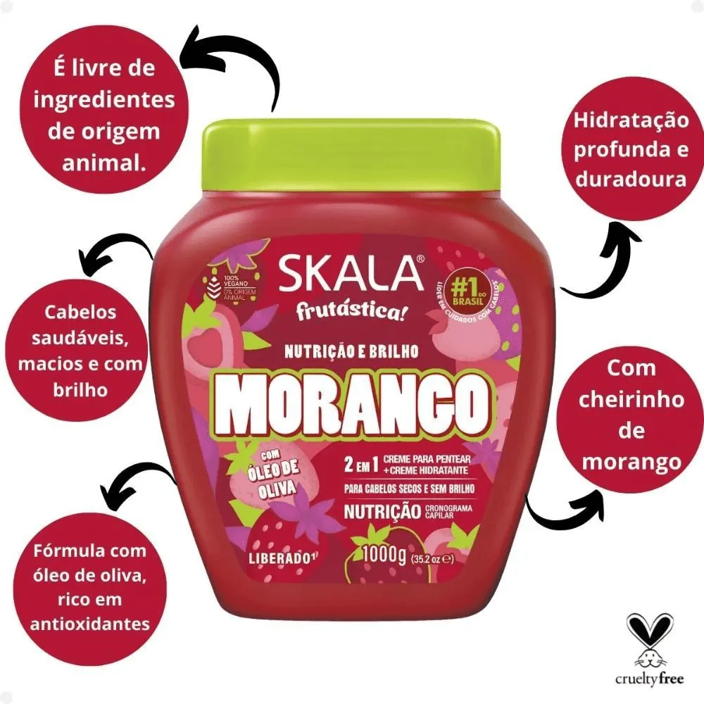 Creme de Tratamento Capilar Skala Frutástica Morango 2 em 1 1Kg
