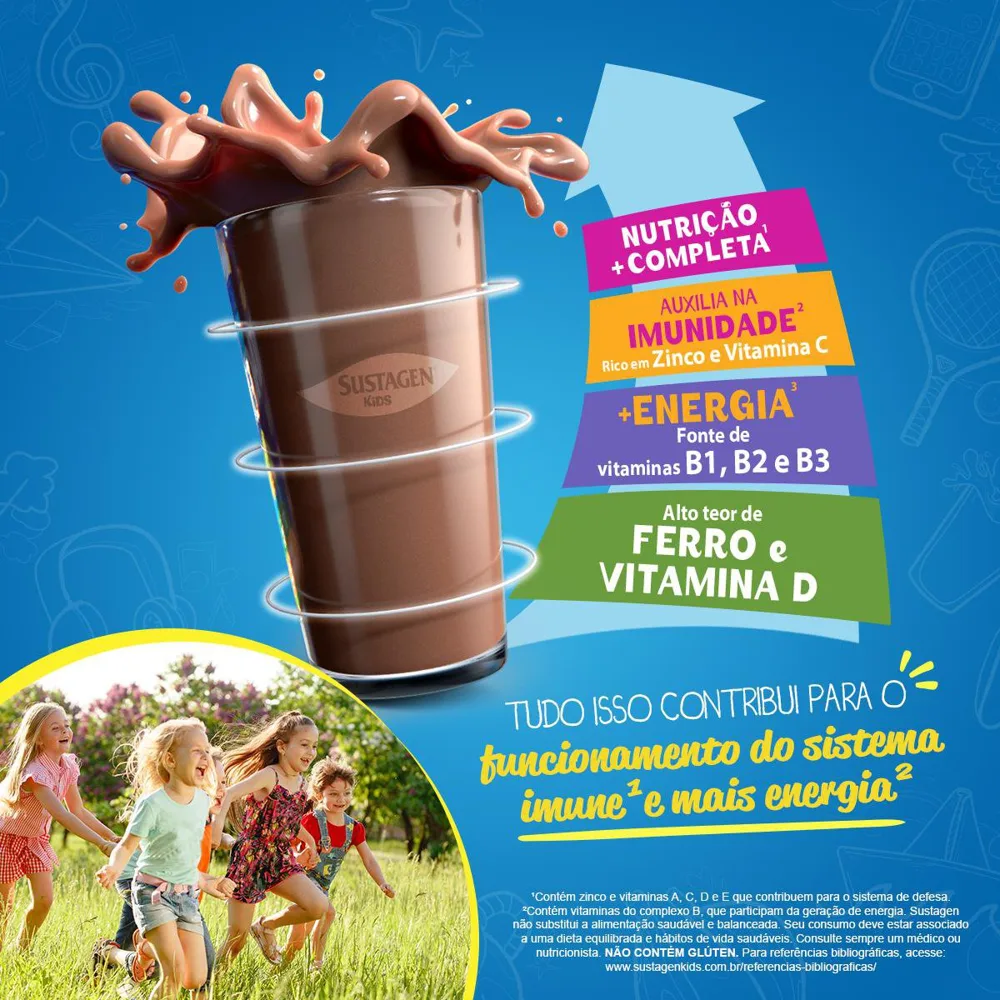 Complemento Alimentar Infantil Sustagen Kids Sabor Chocolate 900g