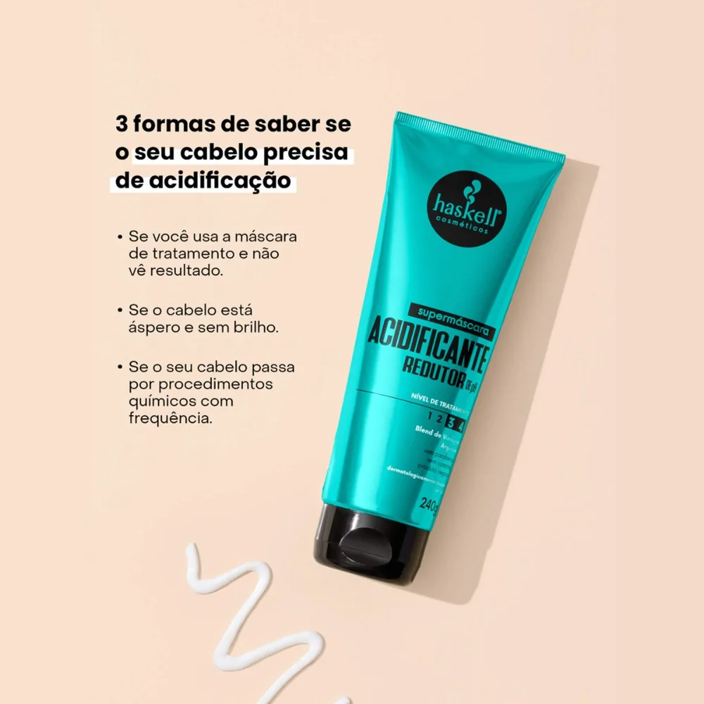 Máscara De Tratamento Capilar Haskell Supermáscara Acidificante Redutor De Ph 240g