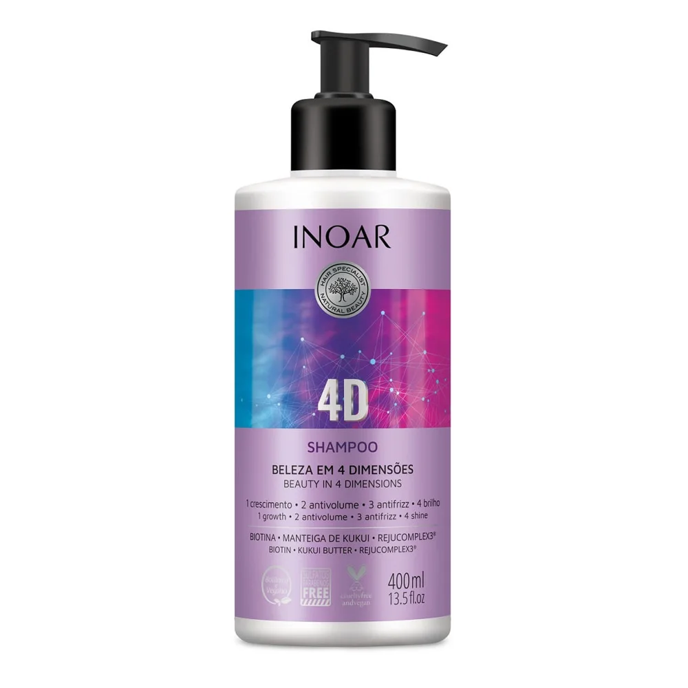 Shampoo Inoar 4D Beleza em 4 Dimensões 400ml
