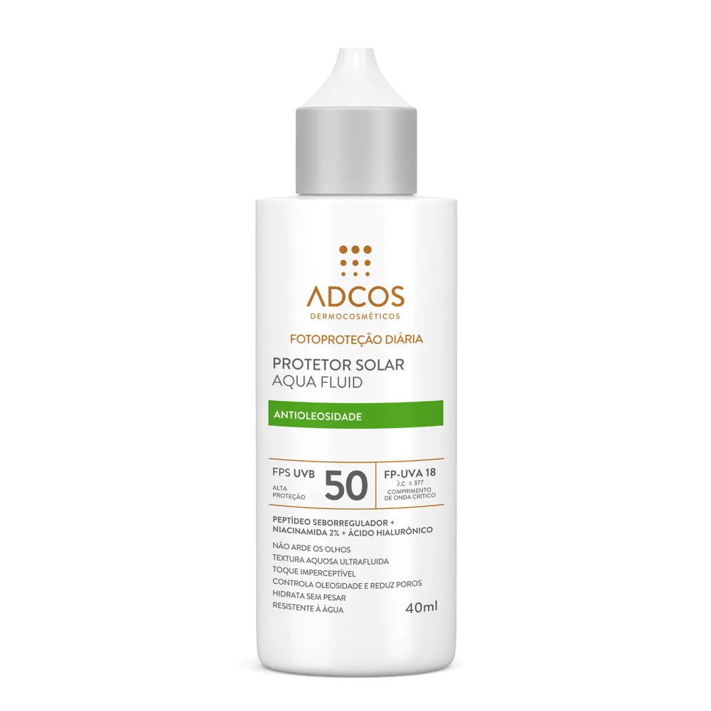 Protetor Solar Facial Adcos Aqua Fluid FPS50 Antioleosidade 40ml