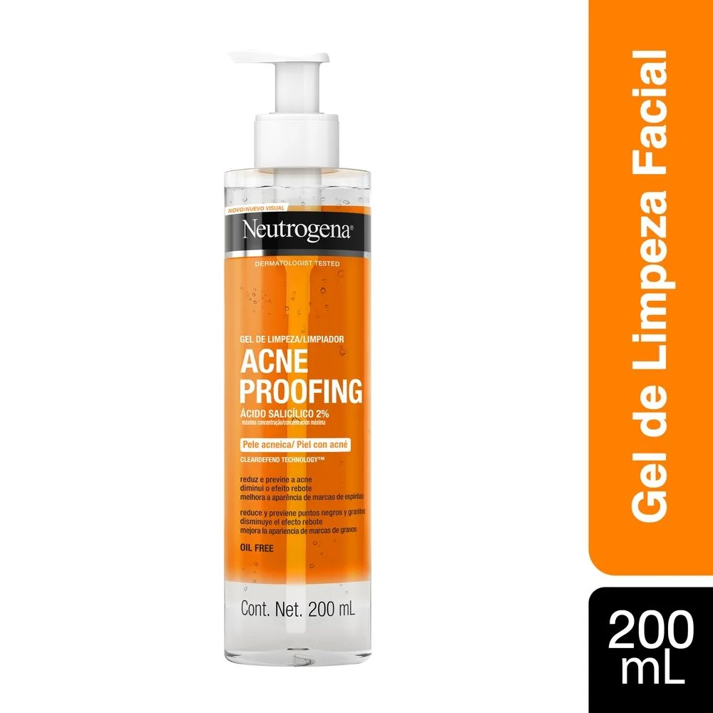 Gel de Limpeza Facial Neutrogena Acne Proofing com Ácido Salicílico 200ml