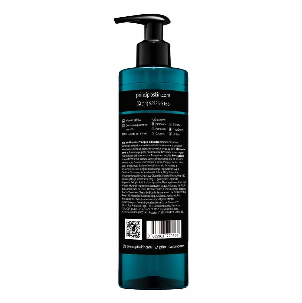 Gel de Limpeza Facial Principia GL-01 com Ácido Salicílico 2% e Glicerina 5% 350ml