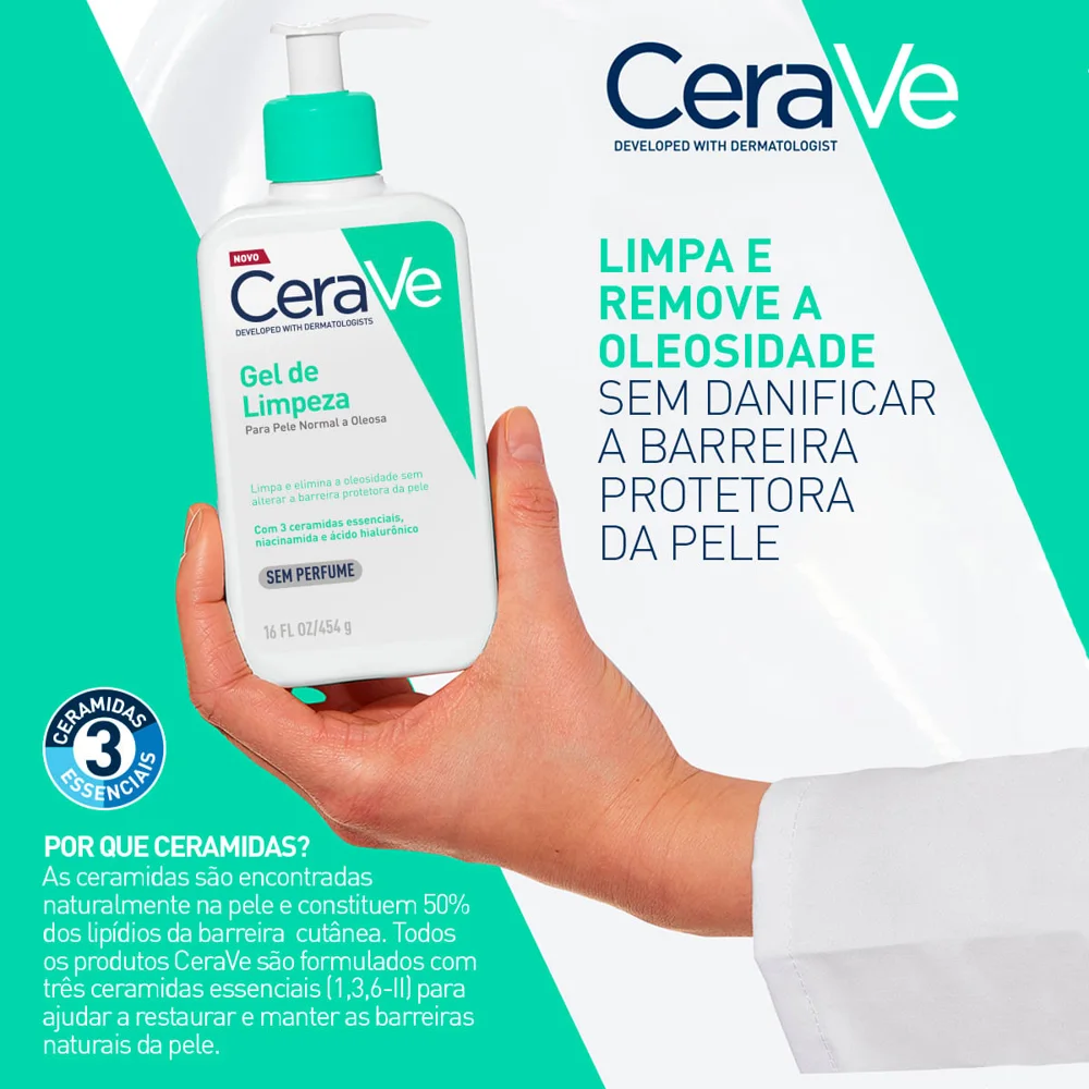 Gel de Limpeza Facial CeraVe Sem Fragrância 340g