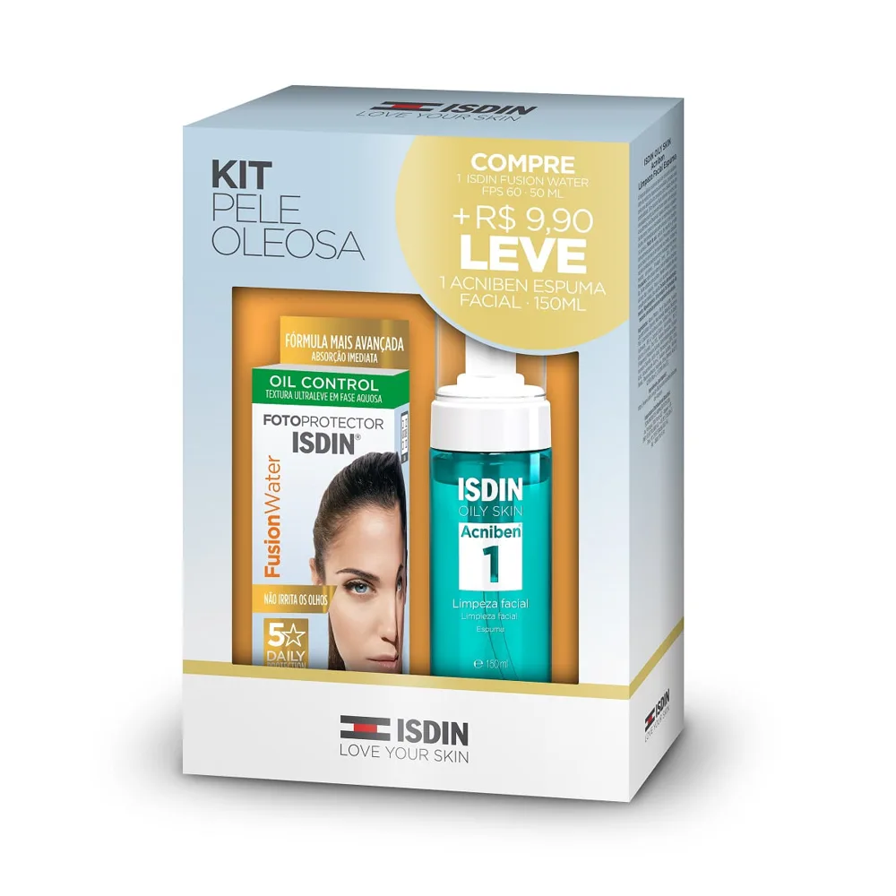 Kit Isdin Fotoprotector Isdin Fusion Water 50ml +9,90 Leve Um Acniben Espuma De Limpeza Facial 150ml