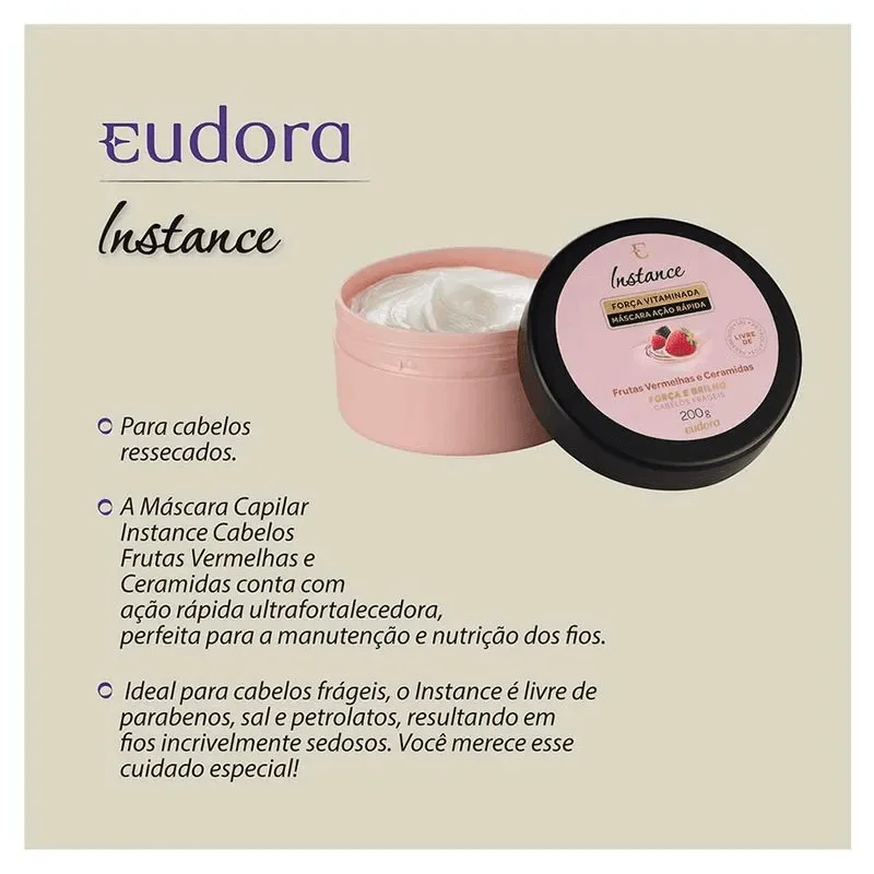 Creme De Tratamento Eudora Instance Frutas Vermelhas 200g