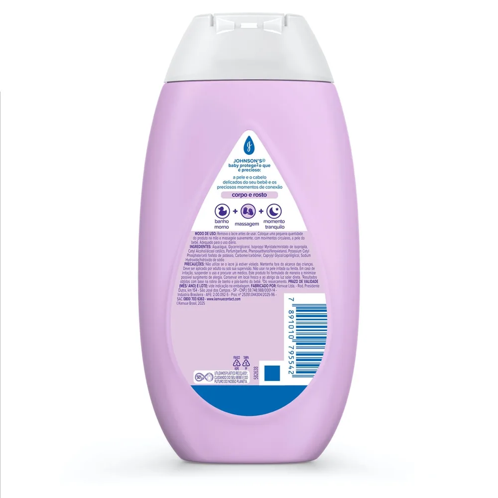 Loção Hidratante Infantil Johnson's Baby Hora do Sono Hipoalergênica 200ml