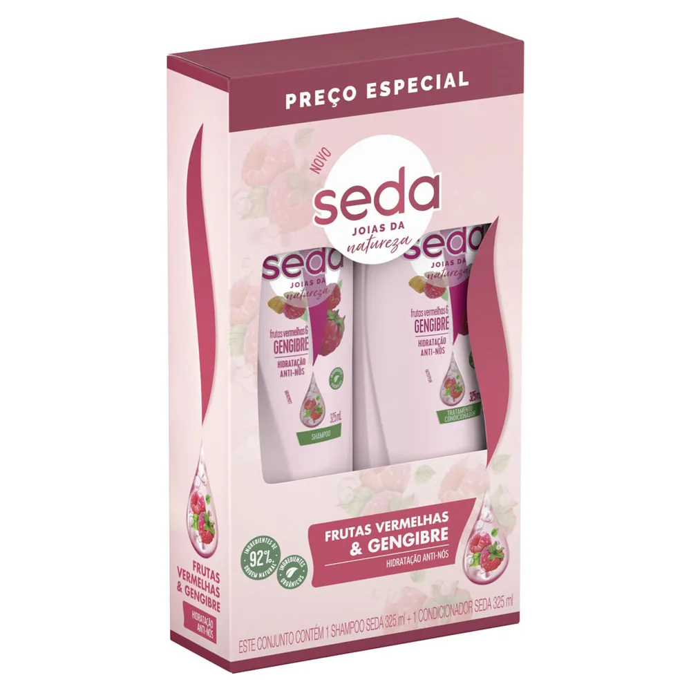 Kit Shampoo Seda by Niina Secrets Água Micelar + Hialurônico 325ml 1 Uni + Condicionador Água Micelar + Hialurônico 325ml 1 Uni