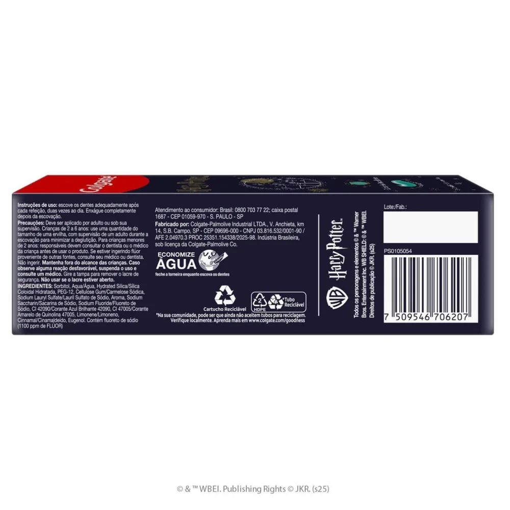 Gel Dental Infantil Colgate Com Flúor Sabor Bubble Fruit Harry Potter 100g