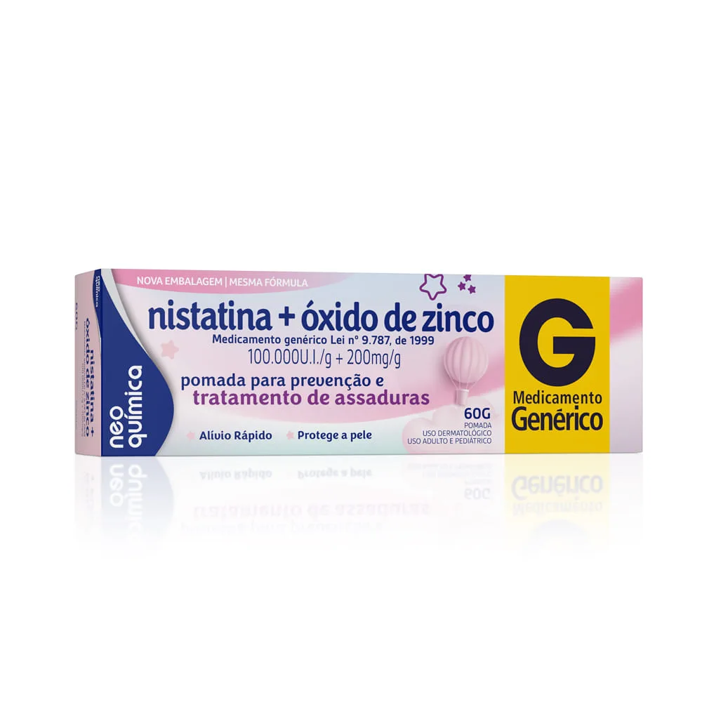 Pomada Antiassaduras Nistatina + Óxido de Zinco Neo Química 60g