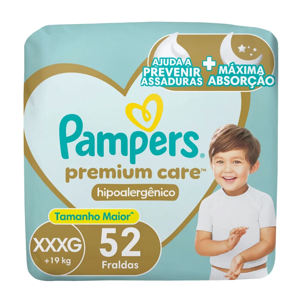 Fralda Pampers Premium Care XXXG 52 Unidades