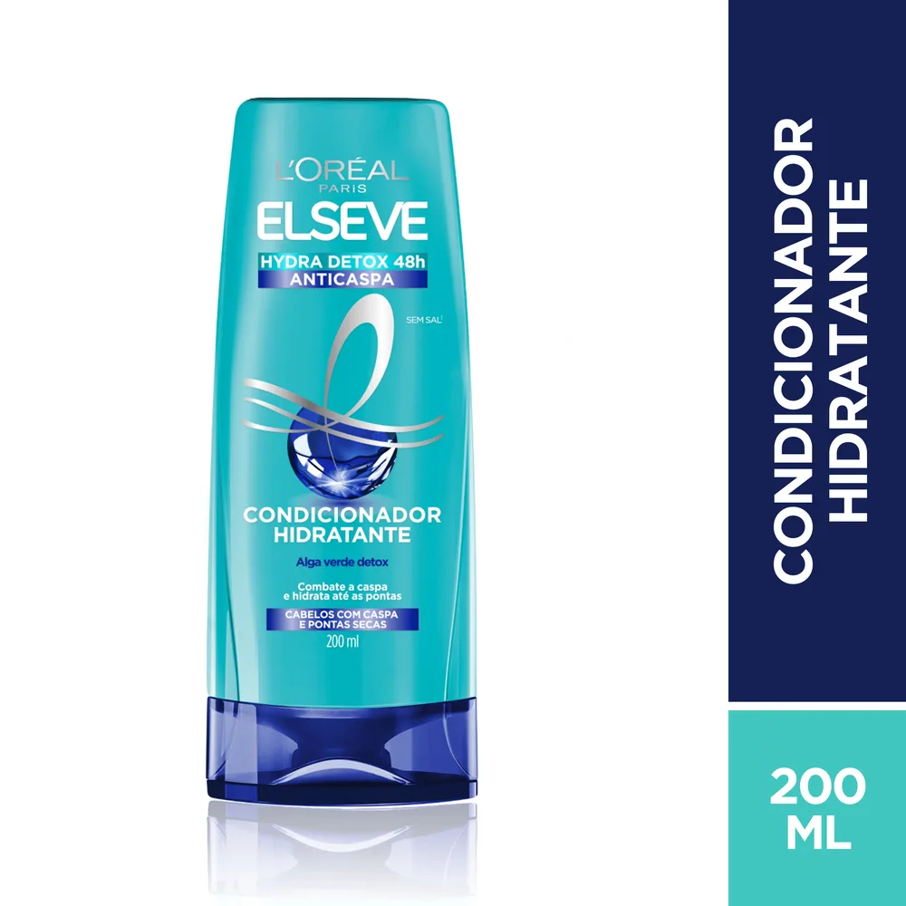 Condicionador Elseve Hydra Detox Anticaspa 48h Reequilibrante 200ml