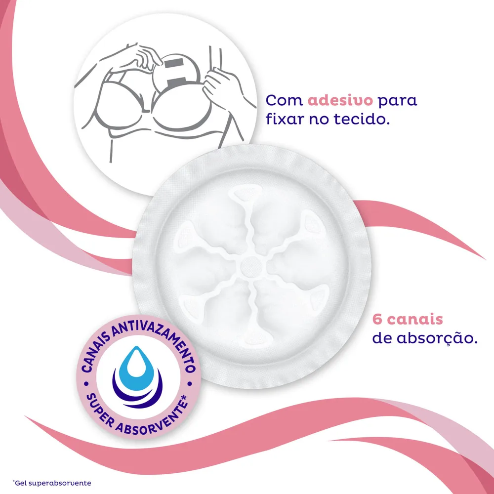 Absorvente para Seios York Descartável Anatômico Algodão 12 Unidades