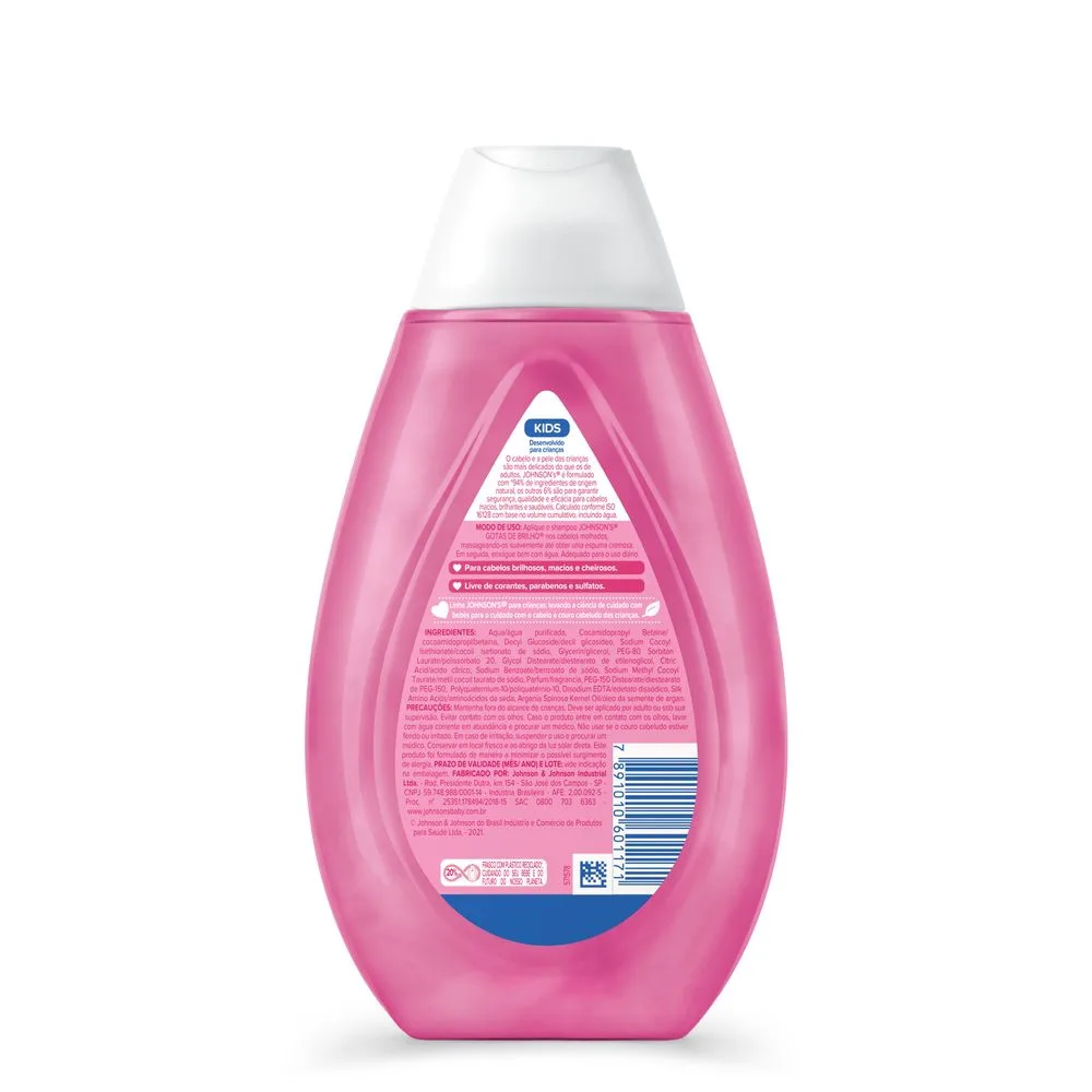 Shampoo Infantil Johnson's Baby Gotas de Brilho 400ml
