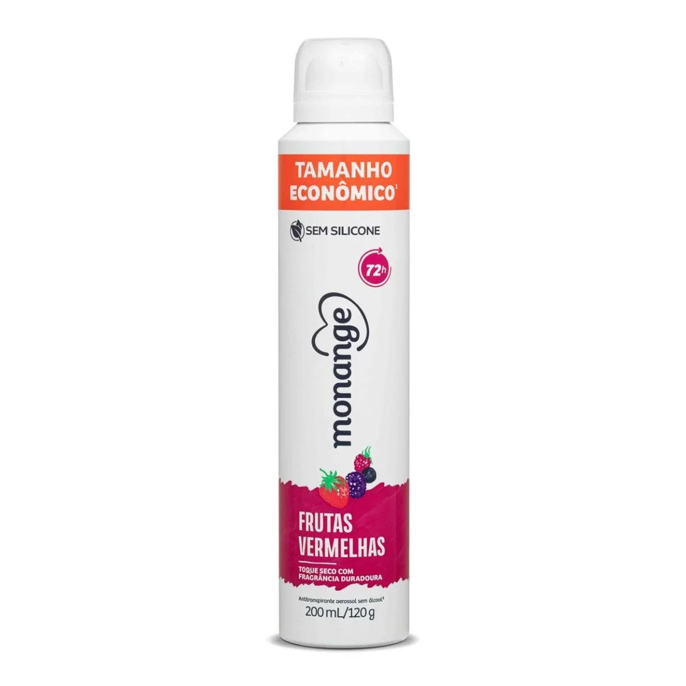 Kit Monange Frutas Vermelhas Desodorante Antitranspirante Aerossol 200ml + Loção Hidratante Corporal 400ml