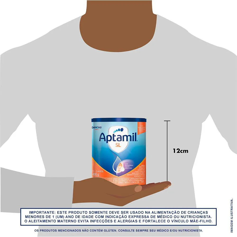 Fórmula Infantil Aptamil SL Sem Lactose de 0 a 3 anos 400g