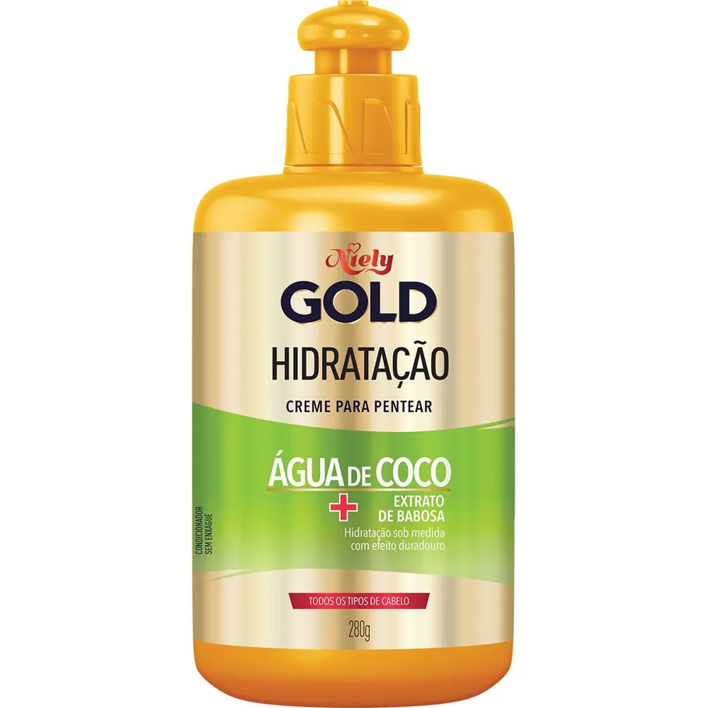Creme de Pentear Niely Gold Hidratação Água de Coco + Babosa 280g