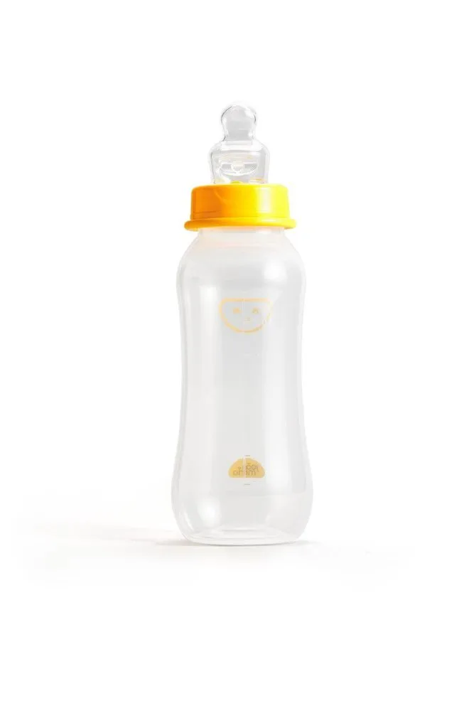Mamadeira João e Maria Bico Ortodôntico Silicone Amarelo 240ml 1 Unidade