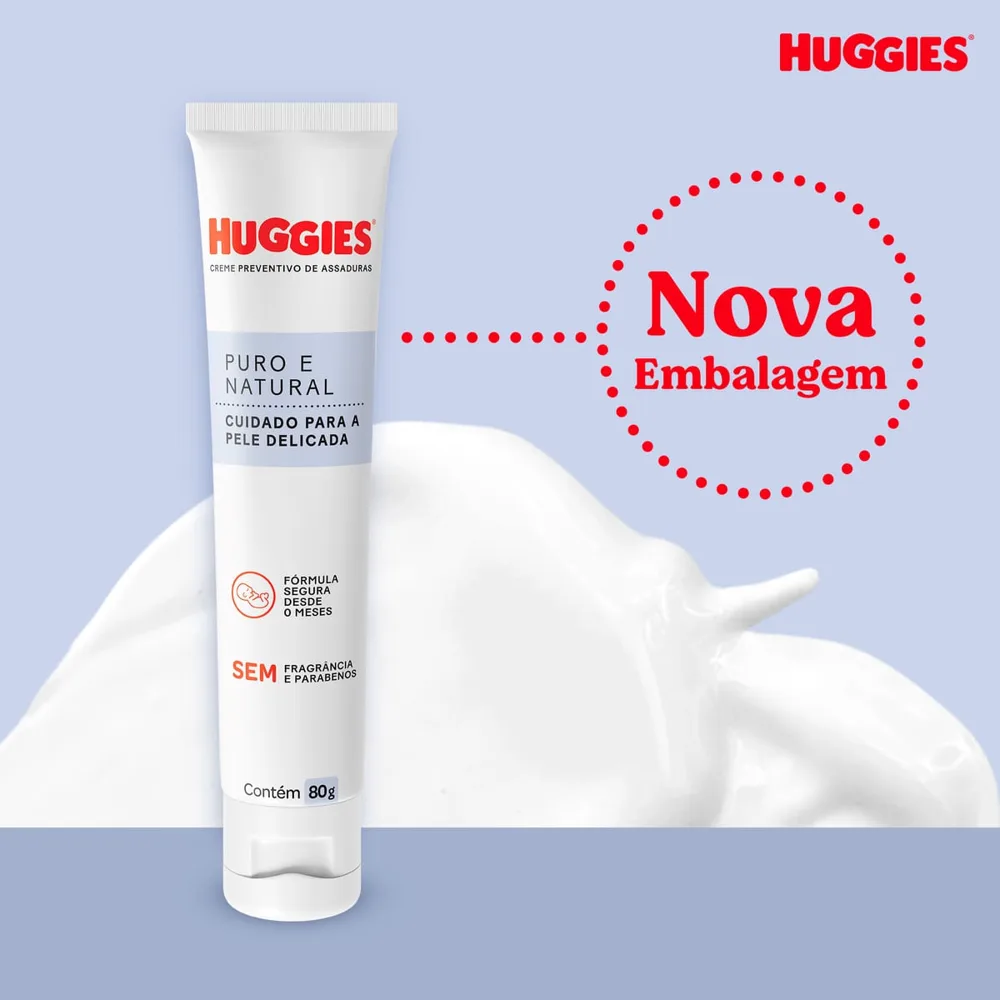 Creme de Assaduras Huggies Puro e Natural 80g
