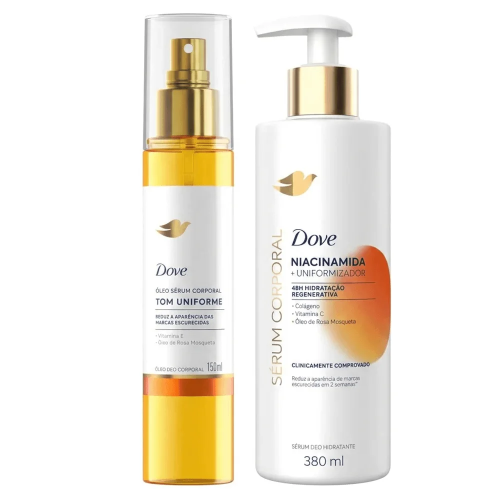 Kit Dove Sérum Corporal Niacinamida 380ml + Óleo Corporal Sérum Tom Uniforme 150ml