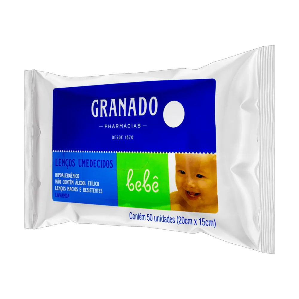 Lenços Umedecidos Granado Bebê Lavanda 50 Unidades