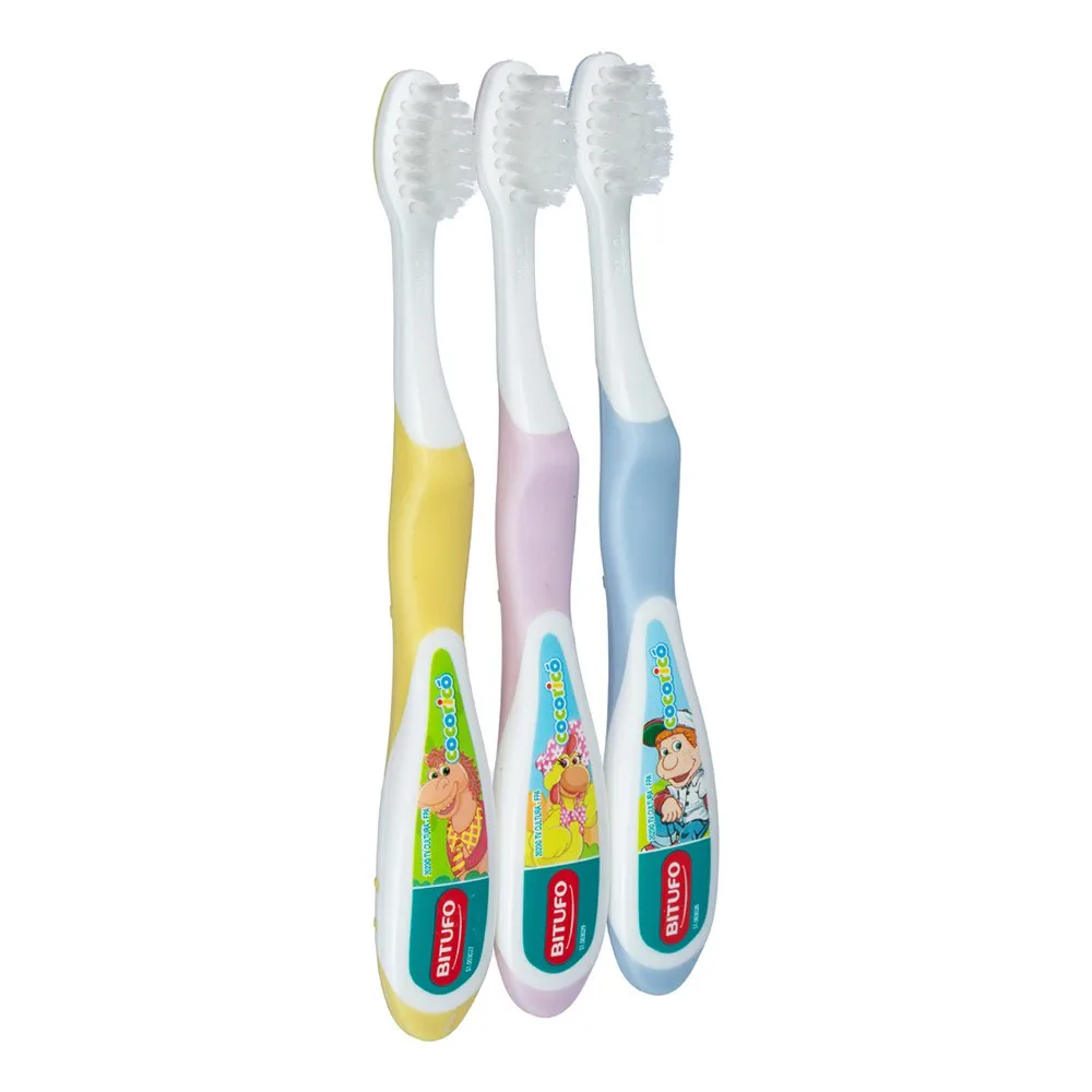 Escova Dental Infantil Bitufo Grandinhos Cocoricó Ultra Macia de 2 a 5 anos 1 Unidade