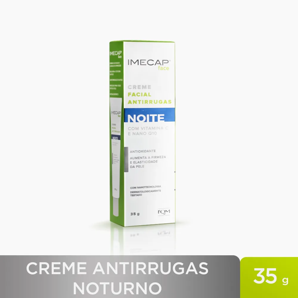 Creme Facial Imecap Face Noite Antirrugas Clareador com Ácido Hialurônico e Q10 35g