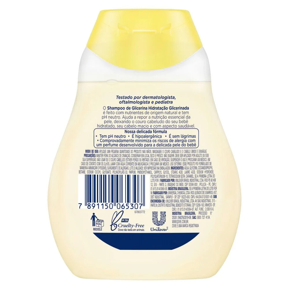 Shampoo Infantil Baby Dove Hidratação Glicerinada 200ml