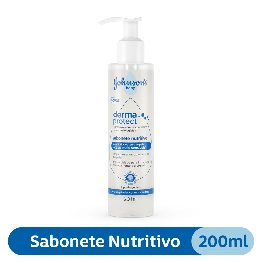 Sabonete Líquido Nutritivo Johnson's Baby Derma Protect Sem Fragrância 200ml