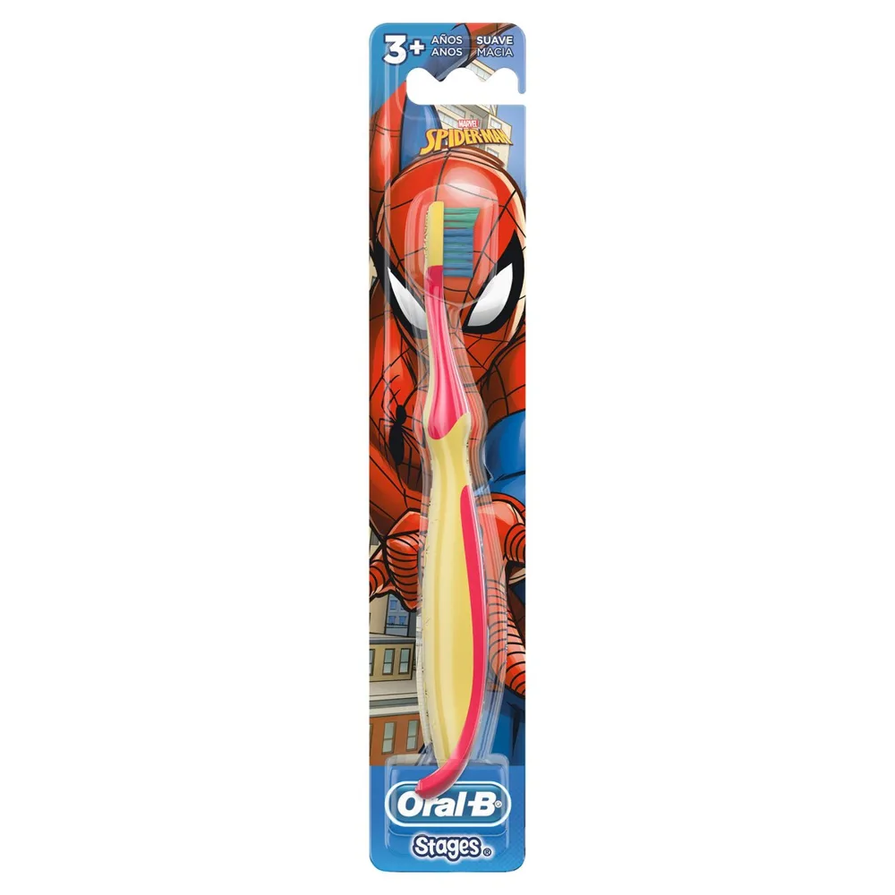 Escova Dental Infantil Oral-B Stages Spider-Man Cerdas Macias +3 anos 1 Unidade
