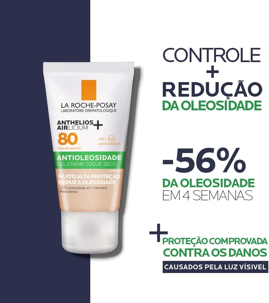 Protetor Solar Facial La Roche-Posay Anthelios Airlicium+ FPS80 Cor 1.0 40g