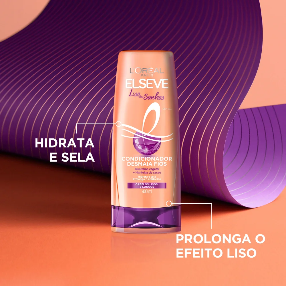 Condicionador Elseve Liso dos Sonhos Desmaia Fios 400ml