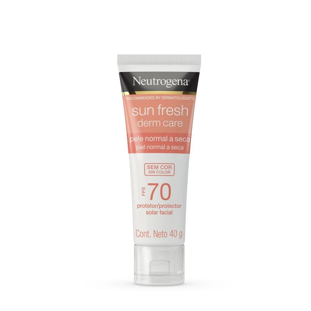 Protetor Solar Facial Neutrogena Sun Fresh Derm Care FPS70 Pele Normal a Seca Sem Cor 40g