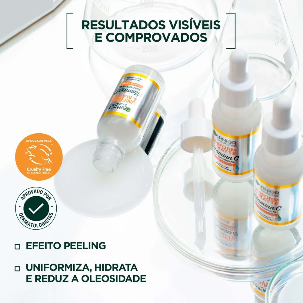 Sérum Facial Garnier Uniform & Matte Antimarcas com Vitamina C 30ml
