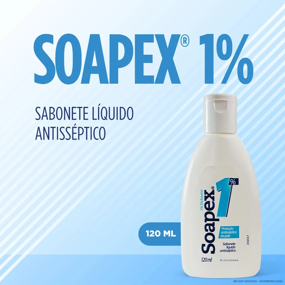 Sabonete Líquido Soapex Antisséptico 1% Triclosano 120ml